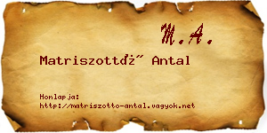 Matriszottó Antal névjegykártya